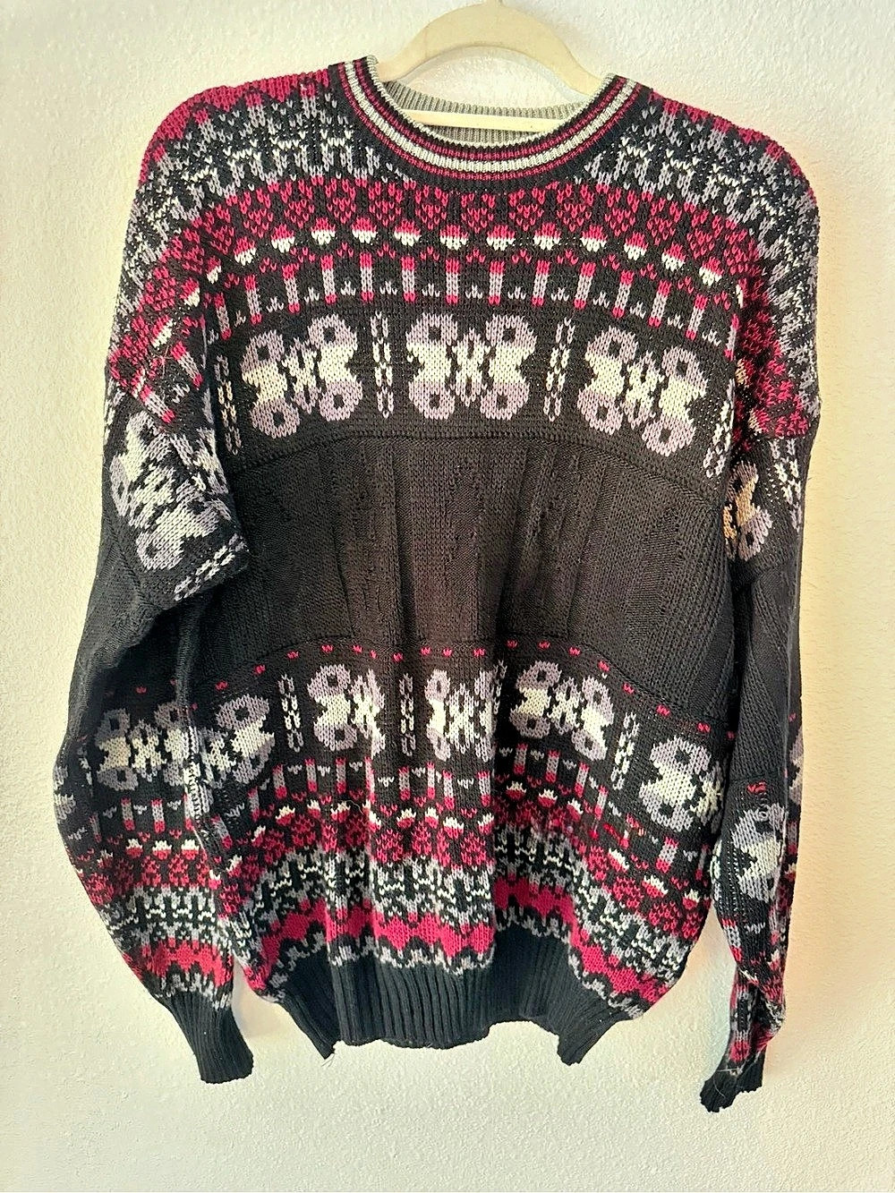 Campus Geometric Knit Sweater XL